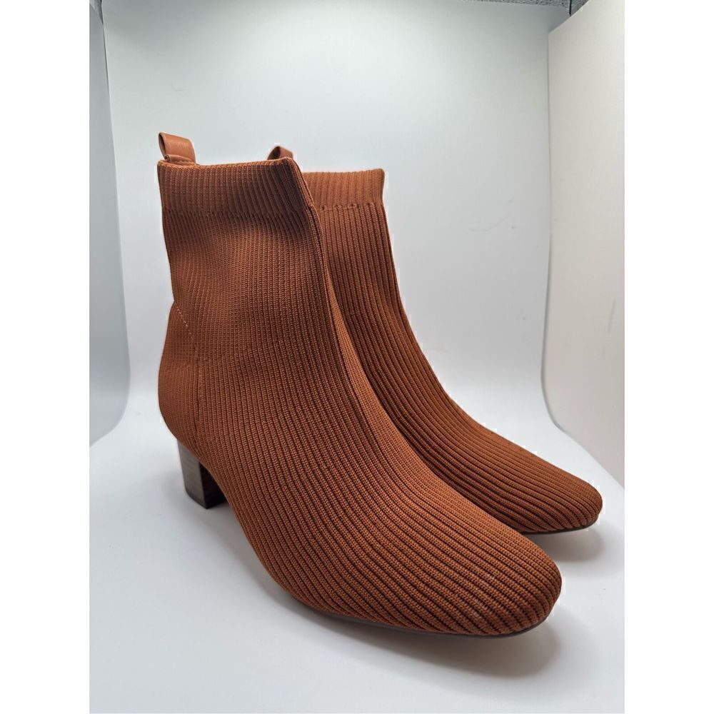CUSHIONAIRE Women's Neely Stretch bootie +Memory Foam 8.5 TAN